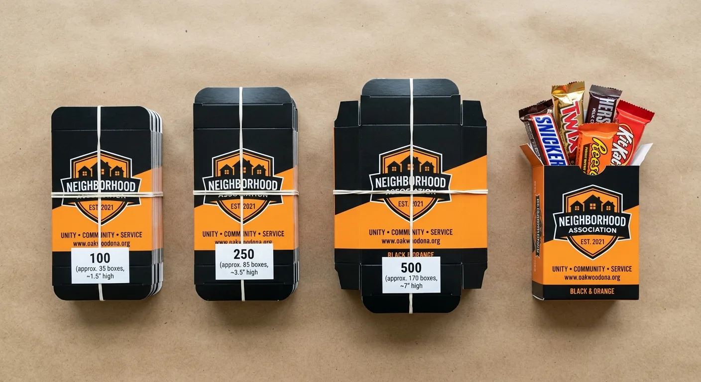 Bulk Halloween Party Favor Boxes: Case Counts and Per-Unit Cost at 100, 250, and 500 Units