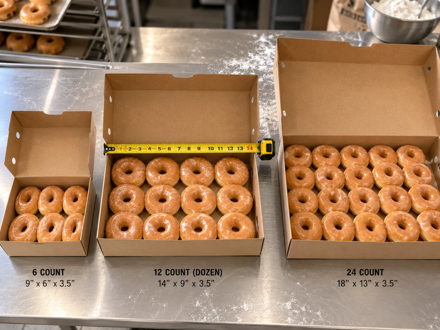 Donut Box Dimensions: 6, 12, and 24-Count Sizes for Shops & Ghost Kitchens