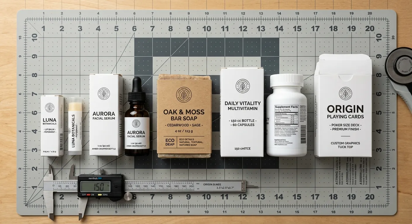 Tuck Box Sizes: Standard Dimensions for Lip Balm, Serum, Soap, and Supplement Cartons